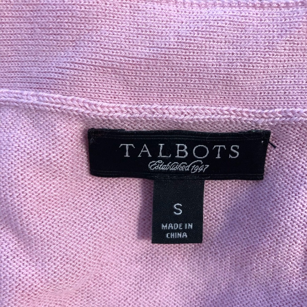 Talbots Button Front Cotton Cardigan Pockets S - image 5